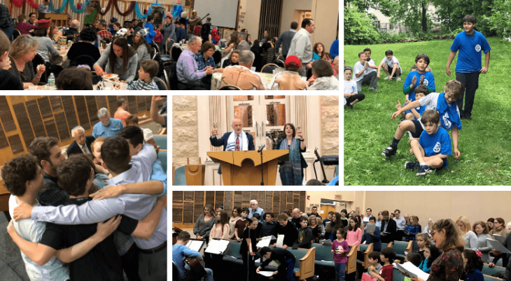 photo collage of Sinai Free Synagogue in action